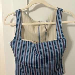 Miaou Stripe Tank Top with Built in Bra
